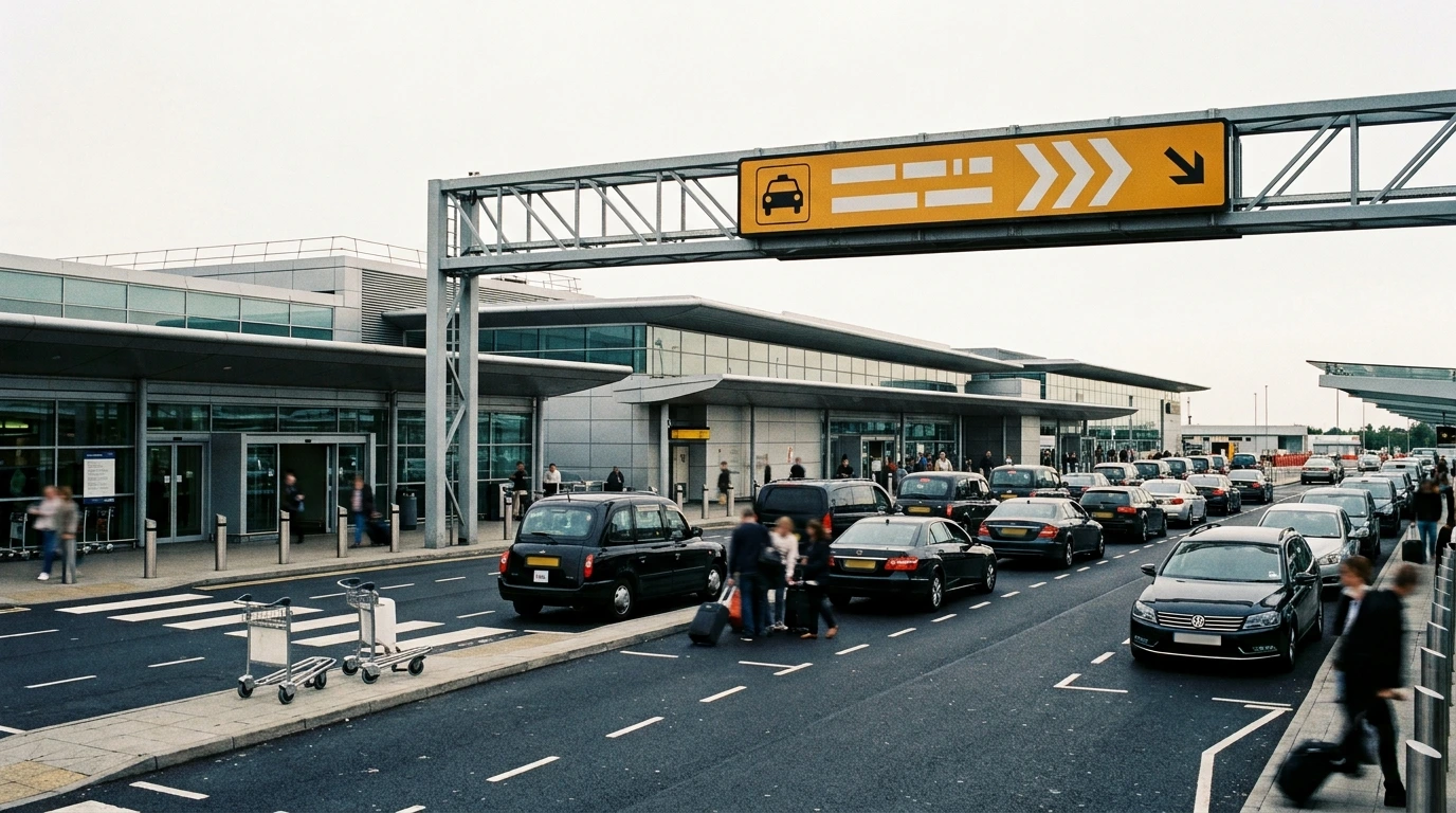Zone de prise en charge des véhicules devant un terminal d’Orly