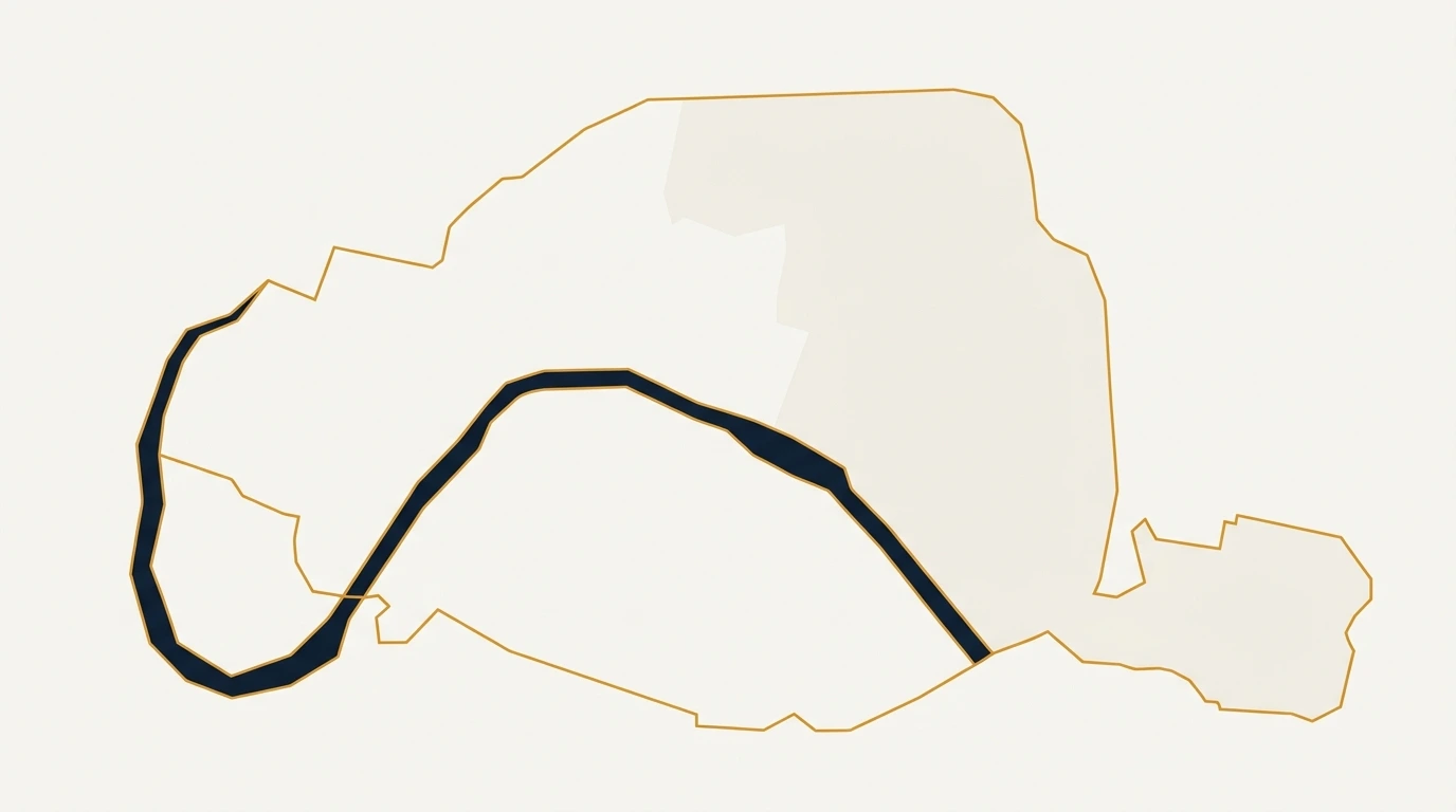 Répartition des arrondissements de Paris entre rive droite et rive gauche