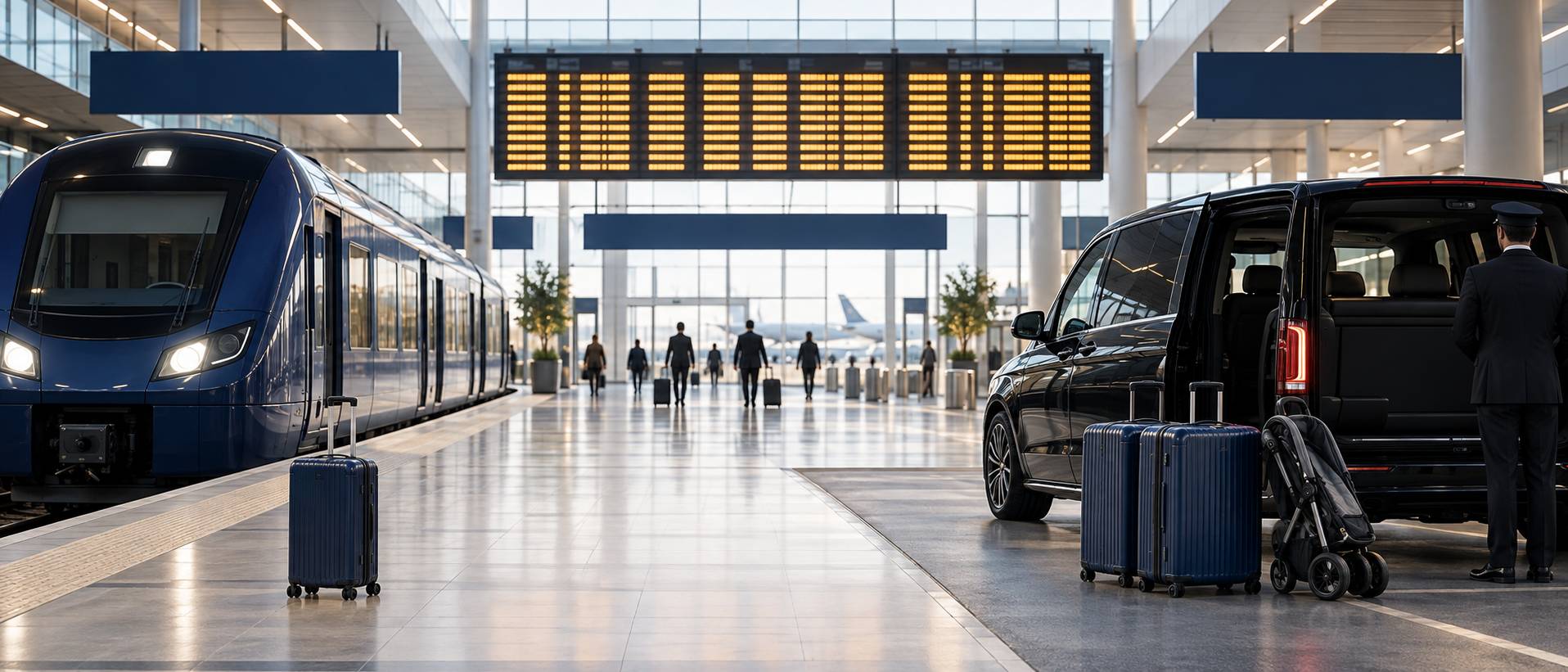 Illustration éditoriale du sujet : RER B ou VTC pour Roissy : le calcul avec des bagages