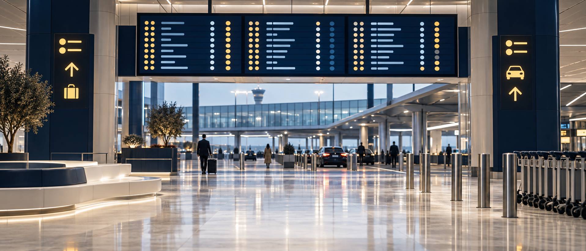 Illustration éditoriale du sujet : VTC à Roissy T1 : accès, niveau et temps d'attente réel